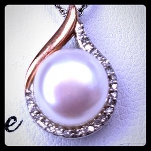 Diamonds and Pearl Pendant